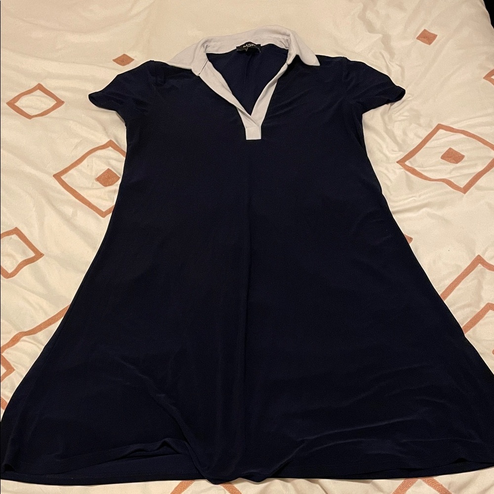 MSK Navy Dress with White Trim